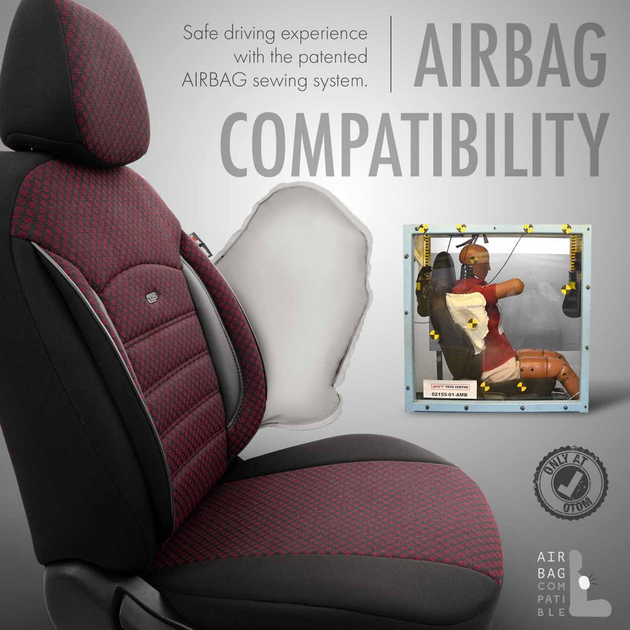 Pokrowce na siedzenie samochodowe Amio OTOM Sport Plus 103 Burgundy (8681892784821) - obraz 7