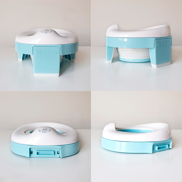 Дитячий дорожній складаний горщик та накладка на унітаз 3 в 1 Just Baby Trino Blue (JB-001) - зображення 3