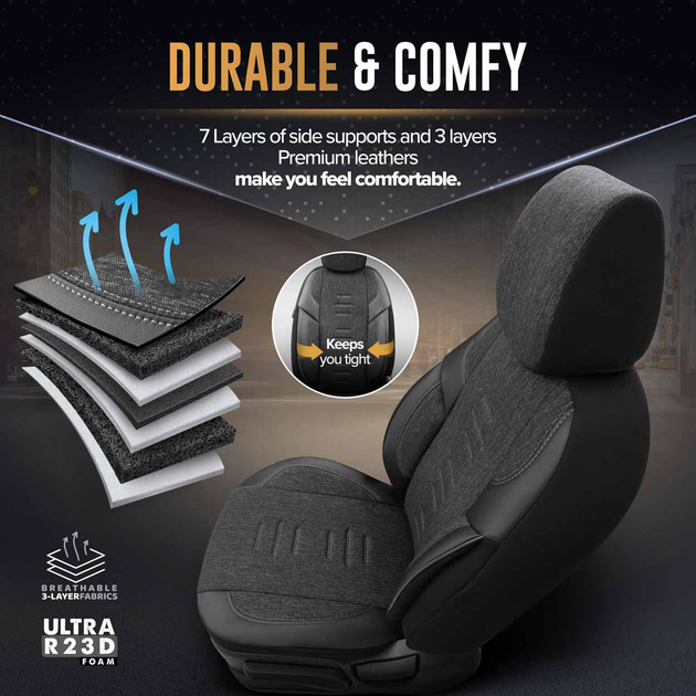 Чохли на автокрісла Amio OTOM Throne 102 Smoked (8681892867555) - зображення 4
