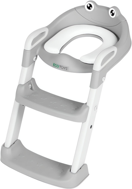 Nakładka na toaletę ze schodkami EcoToys szara 41x38x55 cm (5905817006991) - obraz 3