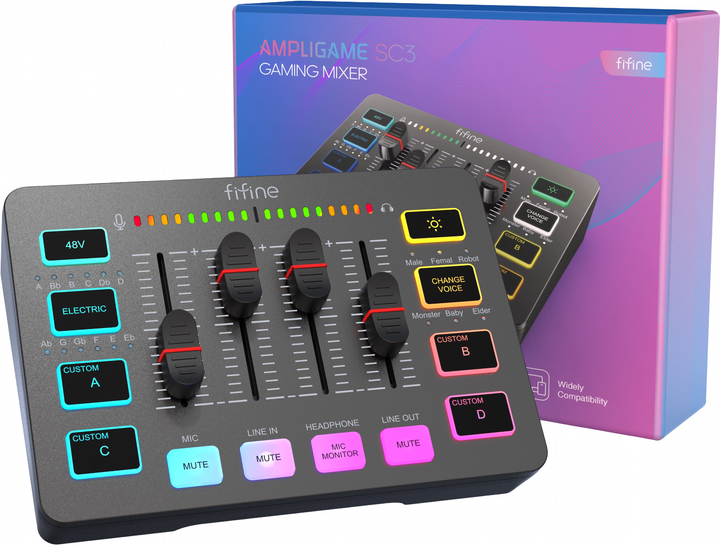 Мікшерний пульт Fifine Sound Card SC3 Black - зображення 3