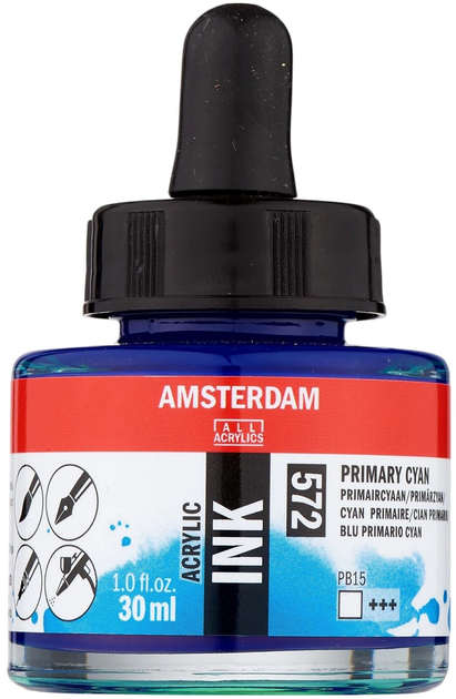 Фарба акрилова Amsterdam Primary Cyan 572 30 мл (8712079389741) - зображення 1