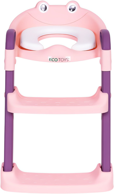 Nakładka na toaletę ze schodkami EcoToys różowo-fioletowa 41x38x55 cm (5905817005567) - obraz 2