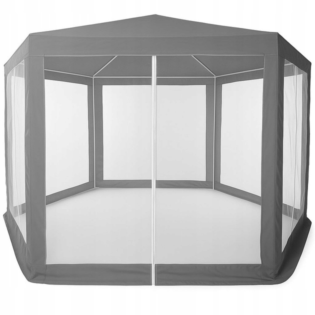 Namiot pawilon ModernHome by Multistore ogrodowy z moskitierą szary 2 x 2 x 2 m PAW-2x2x2-N-GY (5905817005666) - obraz 2