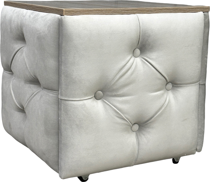 Photos - Pouffe / Bench Metalzavod Пуф-трансформер 5в1  Остін-1 зі столиком велюр Світло-сірий/дуб платиновий  (OSTIN-1-ST-VLR6-2-9005)