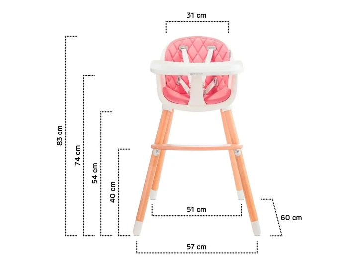Стільчик для годування 2 в 1 KinderKraft Sienna Pink (KKKSIENPNK0000) - Фото 11 Стільчик для годування 2 в 1 KinderKraft Sienna Pink (KKKSIENPNK0000) - изображение 11