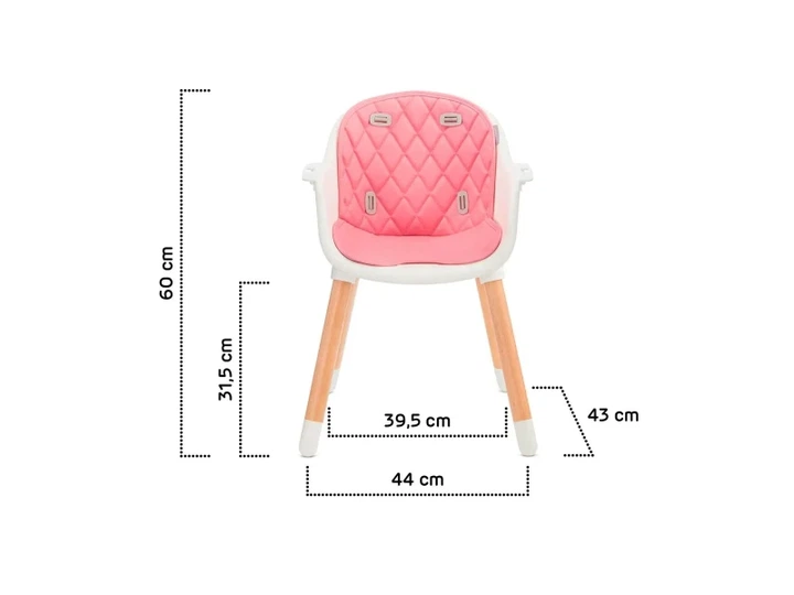 Стільчик для годування 2 в 1 KinderKraft Sienna Pink (KKKSIENPNK0000) - Фото 12 Стільчик для годування 2 в 1 KinderKraft Sienna Pink (KKKSIENPNK0000) - изображение 12