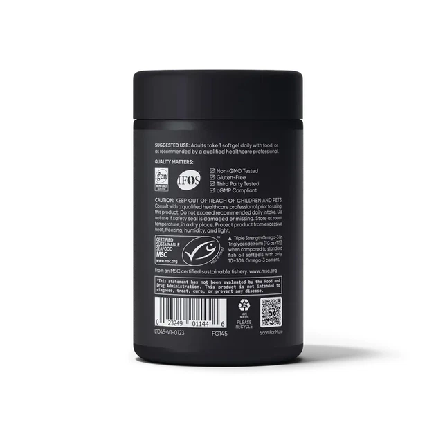 Жирные кислоты Omega-3 Fish Oil 1250 mg Triple Strength, 30 капсул Sport Research (fit0025865) - изображение 3