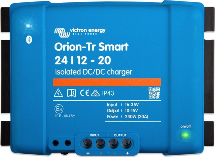 Автомобільний інвертор Victron Energy ORI241224120 Orion-Tr Smart 24/12-20В 240 Вт DC-DC (8719076046080) - зображення 1