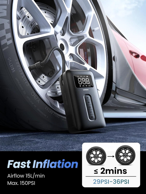 Kompresor powietrza Ugreen CD259 Portable Tire Inflator (6941876219513) - obraz 2