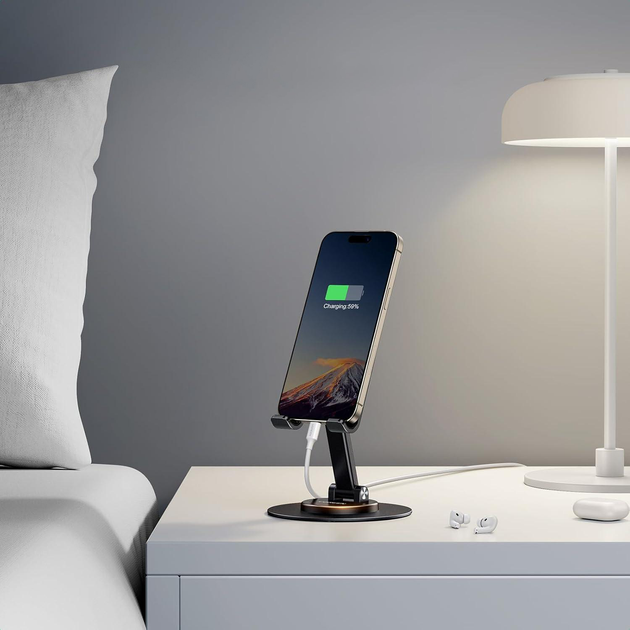 Тримач для телефона/планшета UGREEN LP805 Swivel & Foldable Multi-Angle Phone Stand Black (6941876231522) - зображення 6