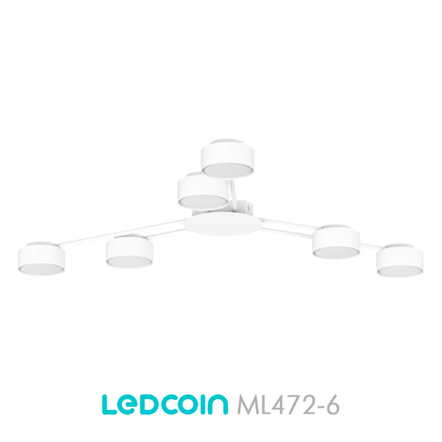Люстра ML472-6 белая Ledcoin на 6 ламп GX53 (потолочный светильник под сменные LED лампы) Ø1000х55 мм - изображение 3