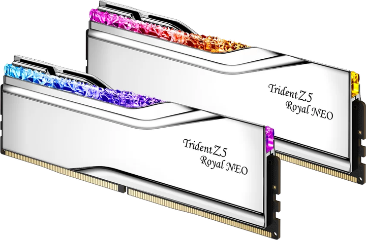 Оперативна памʼять G.Skill DDR5-8000 32768MB PC5-64000 (Kit of 2x16384MB) Trident Z5 Royal Neo Silver (F5-8000J3848H16GX2-TR5N) - зображення 2
