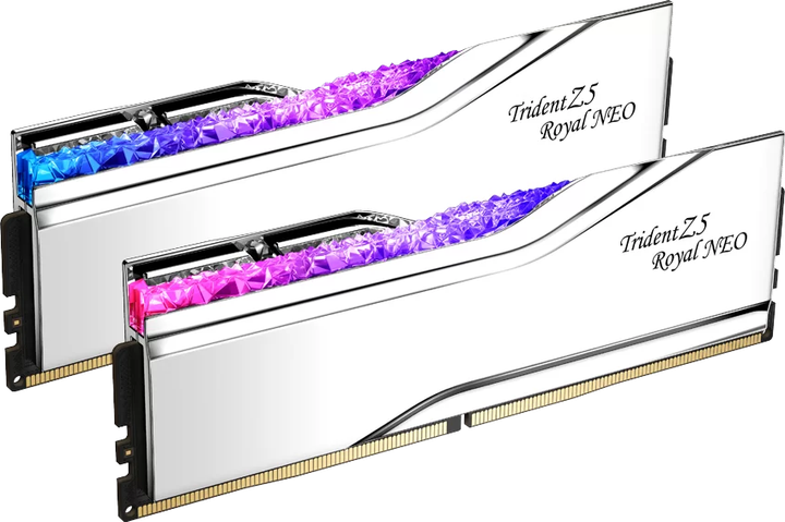 Pamięć RAM G.Skill DDR5-8000 32768MB PC5-64000 (Kit of 2x16384MB) Trident Z5 Royal Neo Silver (F5-8000J3848H16GX2-TR5N) - obraz 3