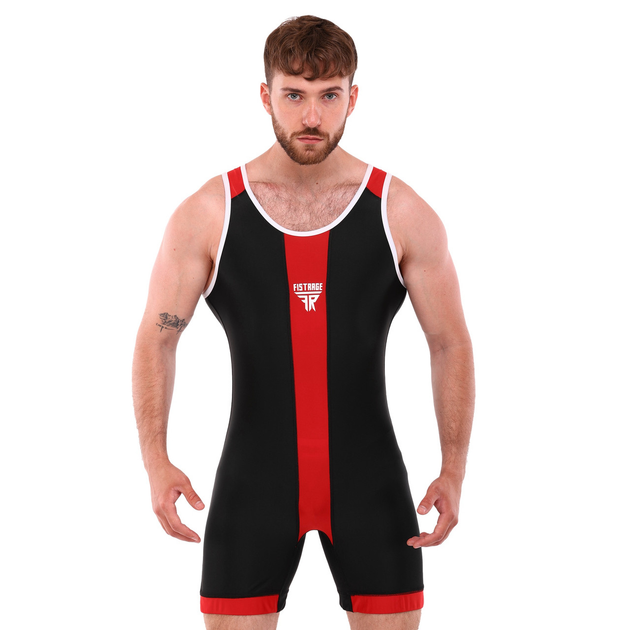 Трико для борьбы и тяжелой атлетики Fistrage Fight Gear 4546 размер S (148-152см) Black-Red 