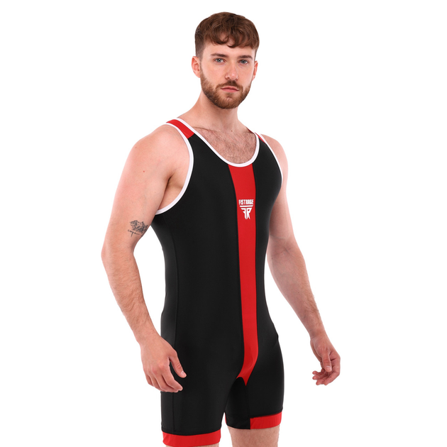 Трико для борьбы и тяжелой атлетики Fistrage Fight Gear 4546 размер S (148-152см) Black-Red 