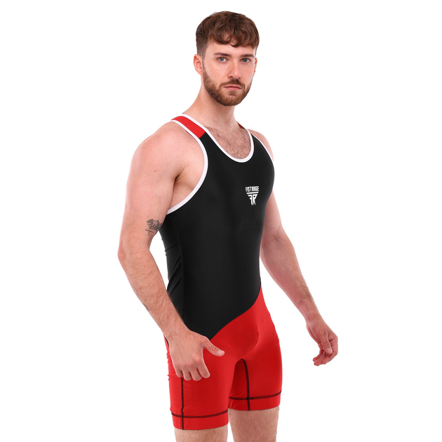 Трико для борьбы и тяжелой атлетики Fistrage Fight Gear 4552 размер S (148-152см) Black-Red 