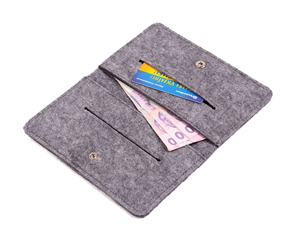 Портмоне FeltFabricDesign из войлока серое М1(0116) - изображение 2