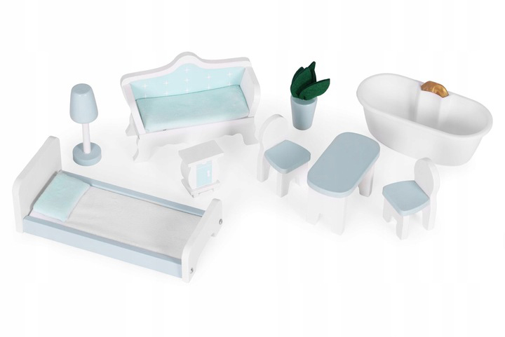 Domek dla lalek EcoToys Alice 3 piętra 9 mebelków D8211 (5905817006335) - obraz 7