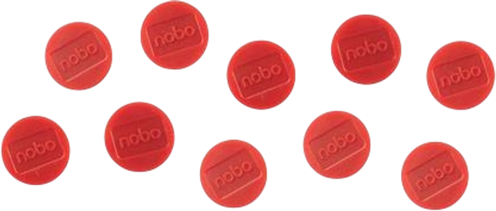 Набір магнітів Nobo червоний 38 мм 10 шт (ZES5028252611367/ZES5028252611299) - зображення 3