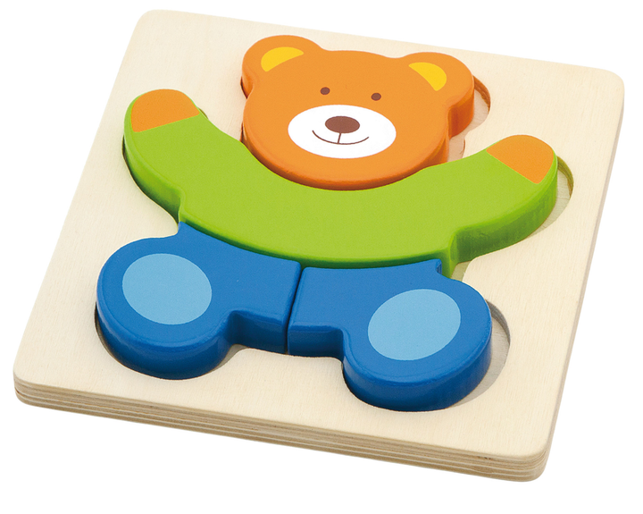 Drewniany mini puzzle Viga na podkładce Miś 50169 (6934510501693) - obraz 1