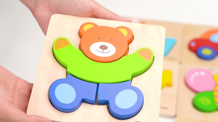 Drewniany mini puzzle Viga na podkładce Miś 50169 (6934510501693) - obraz 4