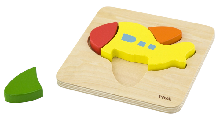 Drewniany mini puzzle Viga na podkładce Samolot 50173 (6934510501730) - obraz 3