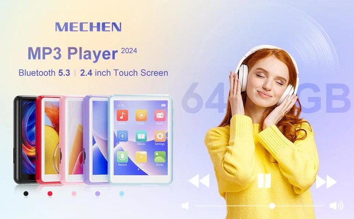 Hi-Fi MP3 плеер MECHEN M3 - 64GB, Bluetooth 5.3, сенсорный экран 2,4 дюйма, внешний динамик, FM,чехол, защитное стекло Pink - Фото 2 Hi-Fi MP3 плеер MECHEN M3 - 64GB, Bluetooth 5.3, сенсорный экран 2,4 дюйма, внешний динамик, FM,чехол, защитное стекло Pink - изображение 2