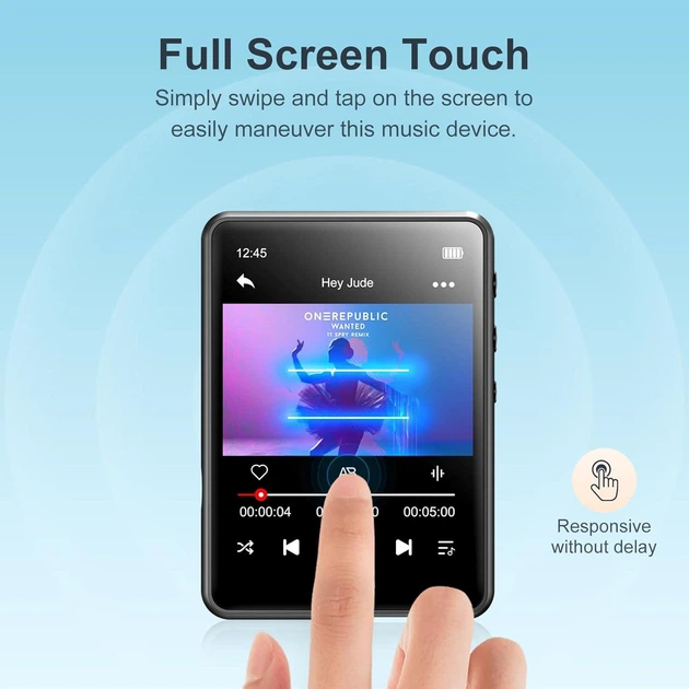 Hi-Fi MP3 плеер MECHEN M3 - 64GB, Bluetooth 5.3, сенсорный экран 2,4 дюйма, внешний динамик, FM,чехол, защитное стекло Black - изображение 4