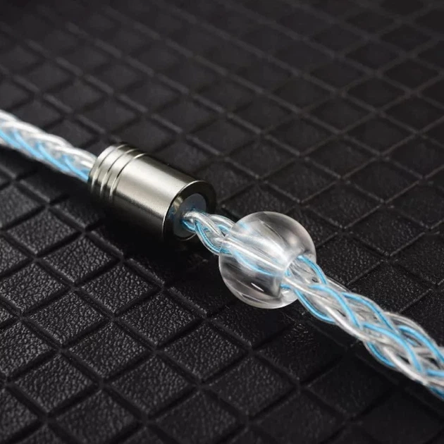 Кабель QKZ T1 8 Core Silver-Blue для навушників 3,5мм c-pin - зображення 6