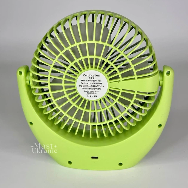 Настольный портативный вентилятор Fan Portable, беспроводной аккумуляторный охладитель воздуха, компактный вентилятор для дома, работы и путешествий, тихий вентилятор с регулировкой скорости, Салатовый LY-853-LightGreen - изображение 6