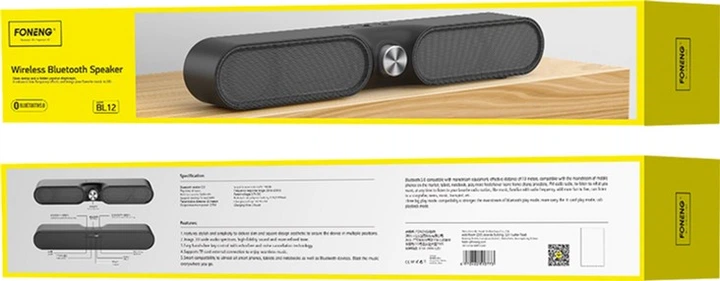 Портативная колонка FONENG BL12 12W Black (BL12-BS-M) - Фото 2 Портативная колонка FONENG BL12 12W Black (BL12-BS-M) - изображение 2