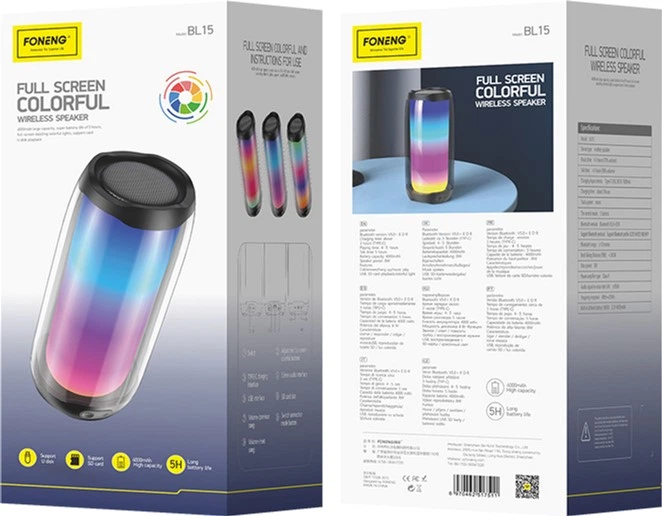 Акустическая система Foneng BL15 Full Screen Colorful Bluetooth Speaker (BL15-BS-FSC) - изображение 2