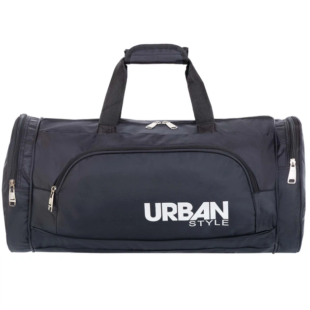 Сумка спортивна Бочонок URBAN STILE GA-9784 (поліестер, розмір 55х28х28см, чорний) - зображення 3