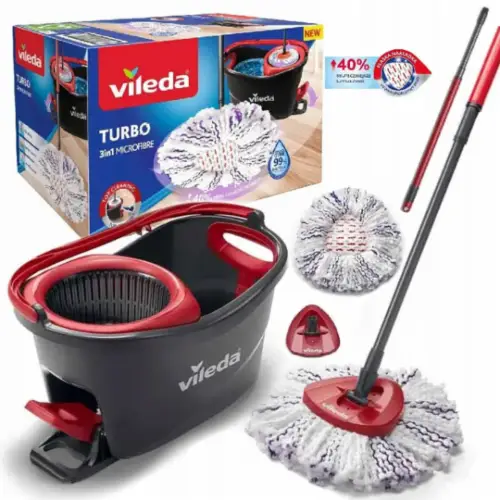 Набір для прибирання Vileda UltraMax Turbo 3 in 1 діаметр насадки 38 см, довжина ручки 125 см, об'єм відра 13 л (167751) - зображення 7