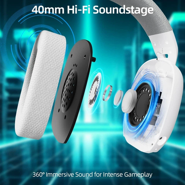 Беспроводные наушники Attack Shark L80 PRO WHITE (BT/2.4G ) - Фото 6 Беспроводные наушники Attack Shark L80 PRO WHITE (BT/2.4G ) - изображение 6