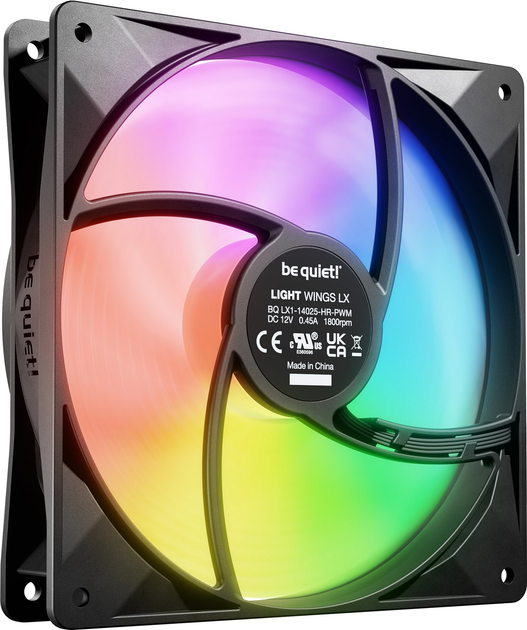 Zestaw wentylatorów be quiet! Light Wings LX 140mm PWM High-Speed ​​PWM Black Triple Pack (BL130) - obraz 2
