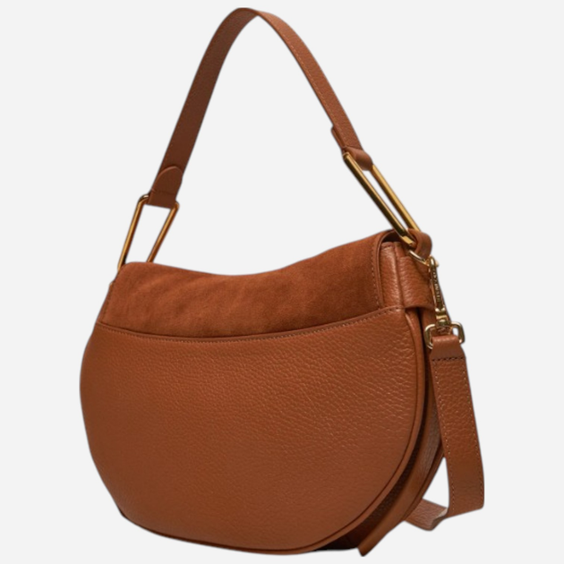 Torebka bagietka damska zamszowa Coccinelle E1PQS580101-R30 Brązowa - obraz 3