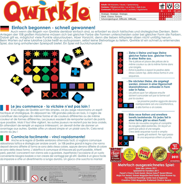 Gra planszowa Schmidt Spiele Qwirkle (4001504490140) - obraz 2
