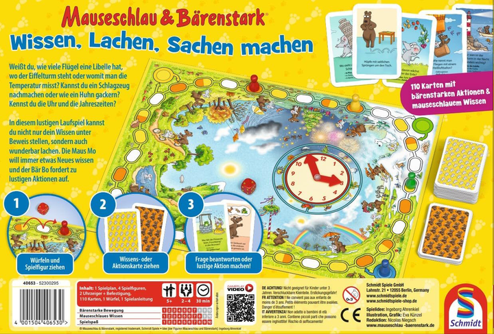 Настільна гра Schmidt Spiele Mauseschlau Bärenstark Знання Сміх Забава (4001504406530) - зображення 2