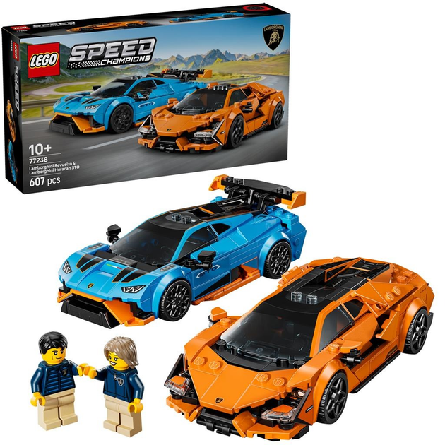 Zestaw klocków LEGO Speed Champions Lamborghini Revuelto i Huracán STO 607 elementów 77238 (5702017816067) - obraz 3