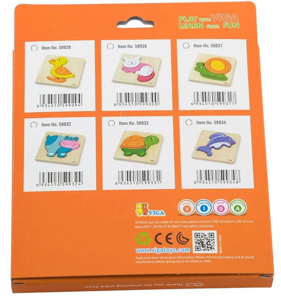 Drewniany mini puzzle Viga na podkładce Ślimak 59931 (6934510599317) - obraz 4