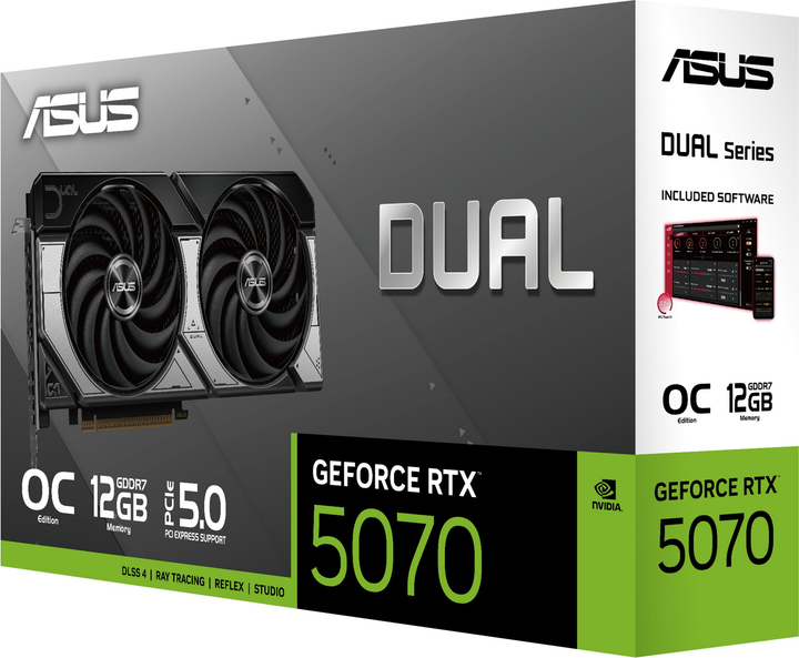 Відеокарта ASUS PCI-Ex GeForce RTX 5070 Dual OC Edition 12GB GDDR7 (192bit) (2572/28000) (HDMI, 3 x DisplayPort) (90YV0M17-M0NA00) - зображення 15