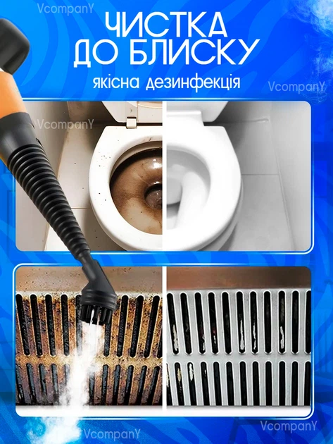 Универсальный пароочиститель ручной для уборки дома, 6 в 1 Bitek Steam Cleaner Пароочиститель для мебели для уборки окон и автомобиля, отпариватель, парогенератор для уборки и дезинфекции - изображение 4