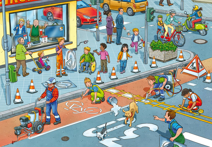 Puzzle Ravensburger Plac budowy drogowej 2x12 szt (10105635) (4005556056354) - obraz 4