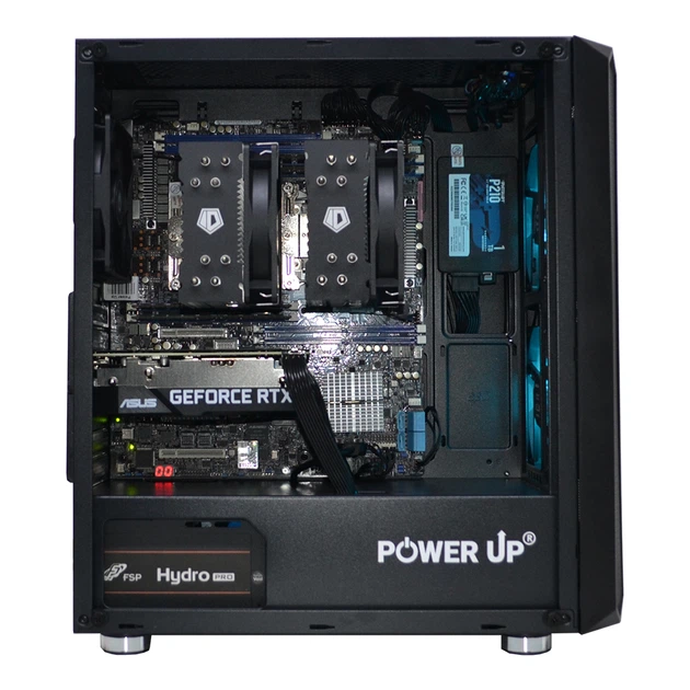 Двухпроцессорная рабочая станция PowerUp #368 Xeon E5 2680 v4 x2 / 256 GB / SSD 4TB / GeForce RTX 4060 8GB специализированная многопроцессорная вычислительная для разработки - изображение 4