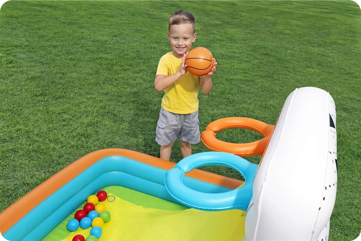 Надувний ігровий центр з м'ячиками Bestway Kick 'N Swish 52728 120 x 107 x 84 см (6941607368299) - зображення 8