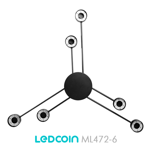 Люстра ML472-6 черная Ledcoin на 6 ламп GX53 (потолочный светильник под сменные LED лампы) Ø1000х55мм - изображение 2
