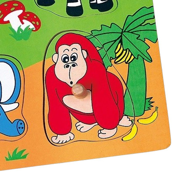 Drewniane puzzle niespodzianka Viga na podkładce z uchwytami Zoo 59563 (6934510595630) - obraz 2