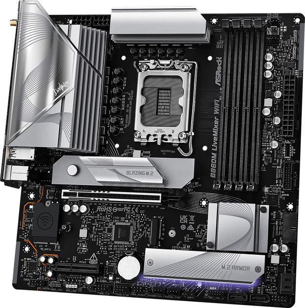 Płyta główna ASRock B860M LiveMixer Wi-Fi (s1851, Intel B860, PCI-Ex16) (90-MXBRT-A0UAYZ) - obraz 4